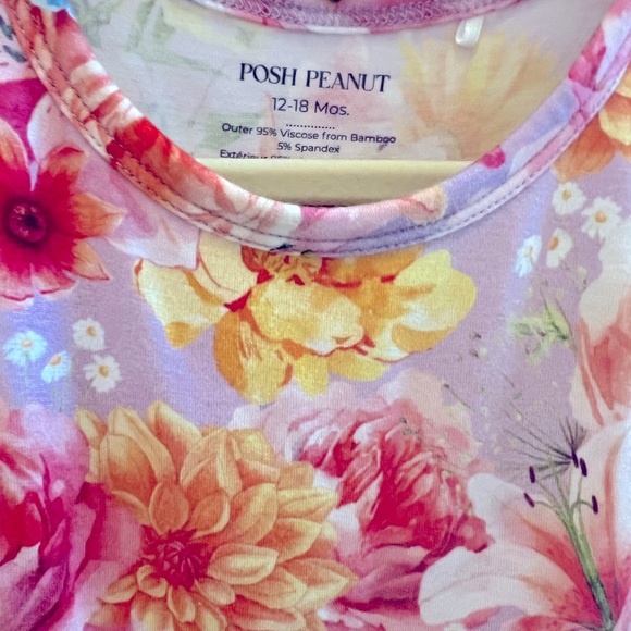 Posh Peanut Nala Ruffled Cap Sleeve Bodysuit Bamboo Size 12-18 - Picture 3 of 3